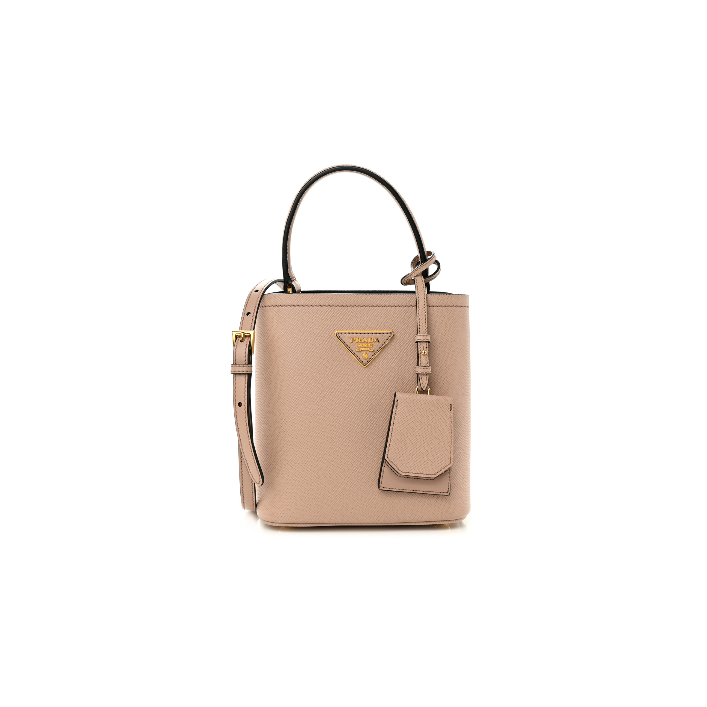 PRADA SAFFIANO CUIR CALFSKIN SMALL PANIER BUCKET BAG CIPRIA 1BA217 (18*17*10.5cm)